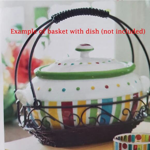 Celebrating Home Wire Carrying Basket for Casserole Bean Pots Double Handle - Picture 3 of 9